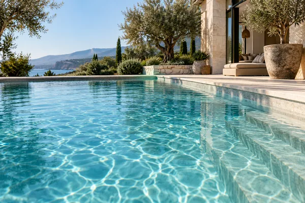 Illustrative scene for swimming pools